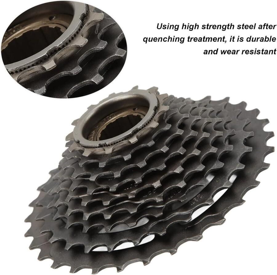 VirtuBuy- fietscassette schroefkrans 9 versnellingen mountainbike reservehardware accessoires stalen naaf type schroefdraad geschikt voor fiets zilver model