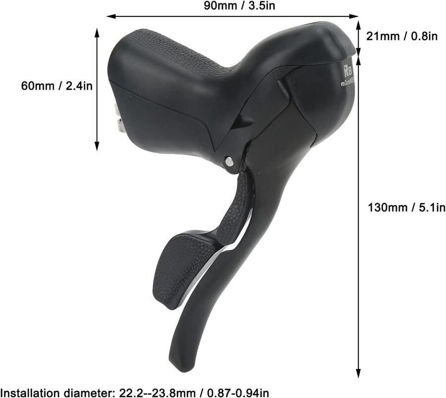 VirtuBuy- fietsversnellingshendels fietsremgreep 8 speed aluminium fietsremkabel mountainbike vouwfiets aluminiumlegering 2 x 8 geschikt voor zwart