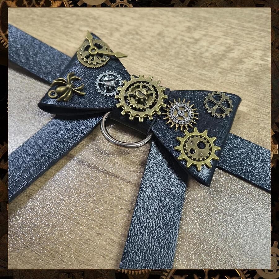 Vlinderdas verstelbaar retro stropdas steampunk accessoires voor Halloween carnaval themafeest maskerade - Foto 2