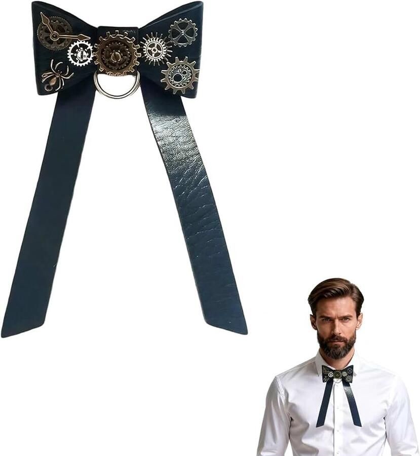 Vlinderdas verstelbaar retro stropdas steampunk accessoires voor Halloween carnaval themafeest maskerade - Foto 1