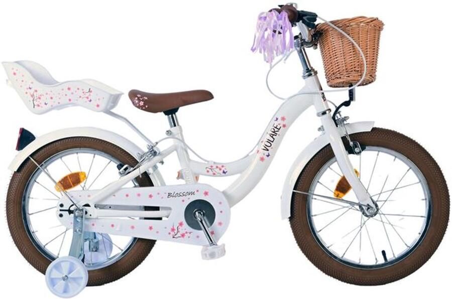 Volare Blossom Kinderfiets Meisjes 16 inch Wit Twee Handremmen