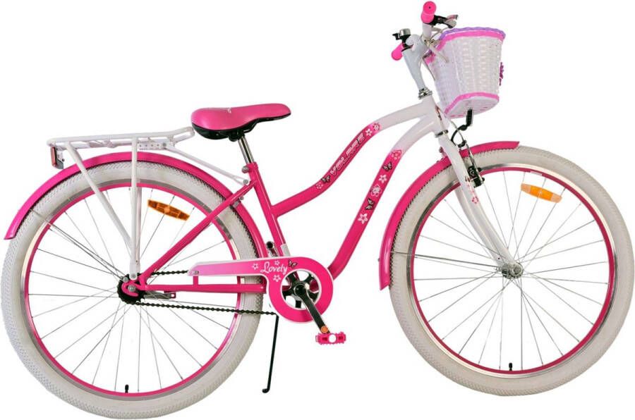 Volare Lovely 26 Inch 36 cm Meisjes Terugtraprem Roze Wit