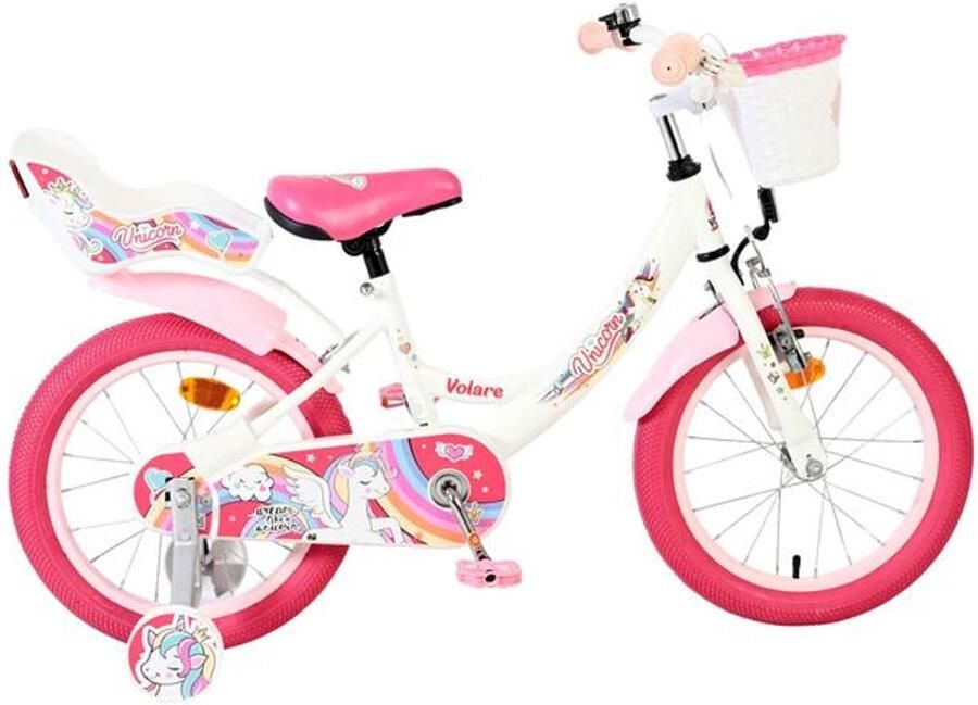 Volare Unicorn Kinderfiets Meisjes 16 inch Wit