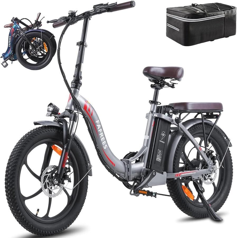 Vouw E-bike 20 inch met 36V 18Ah Accu Elektrische Fiets voor en 250W Shi o 7 Versnellingen Fatbike tot 25 km h