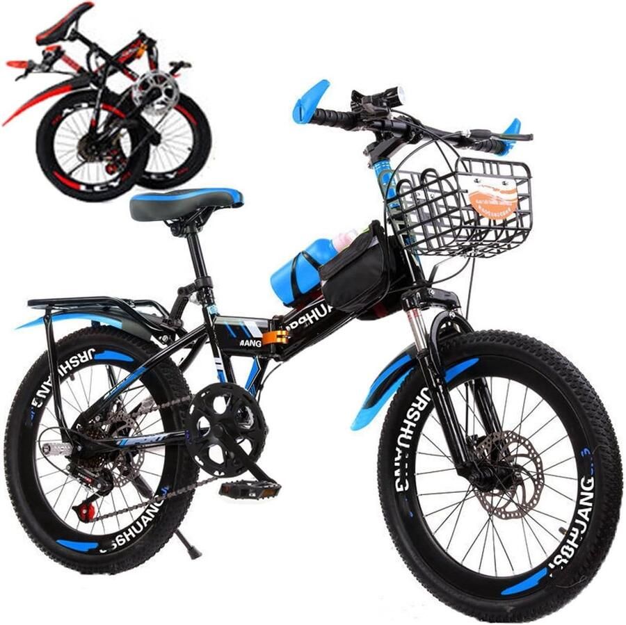 Vouwfiets Stadsfiets Kinderfiets Vrije Tijd Dubbele Schijfremmen 18-24 Inch Zwart Blauw