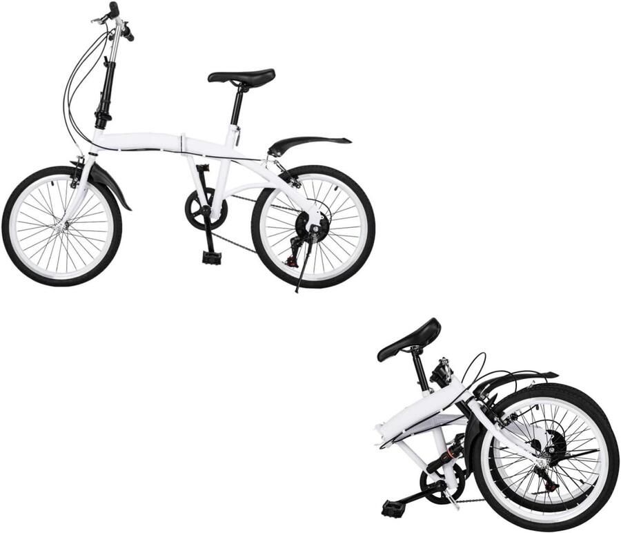 Vouwfiets voor Volwassenen 20 Inch Opvouwbare Fiets met 7 Versnellingen en Dubbel Remsysteem