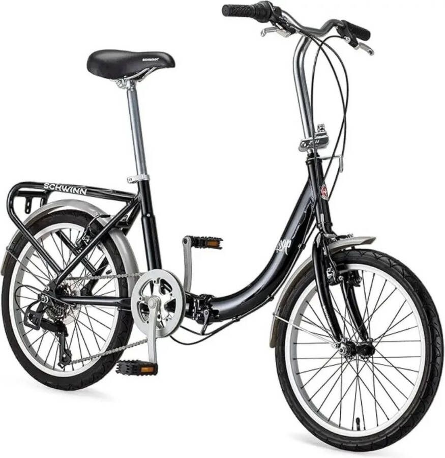 Vouwfiets Vouwfietsen Vouwfiets Volwassenen Stadsfiets Plooifiets 20 Inch 7 versnellingen Zwart