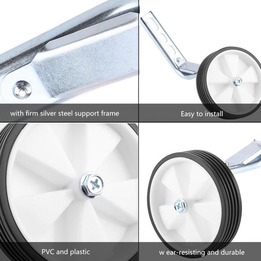 VVGoods Instelbare Afneembare Steunwielen voor Kinderfiets Loopfiets 12 14 16 Inch Veilige Duurzame Fietstraining