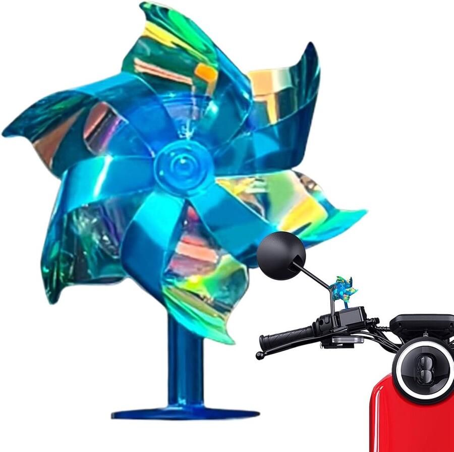 Windmolen Decoratie Stuur Accessoire Kinderfiets Opvrolijken Kleurrijke Draaiende Bladen 5.5 x 3.5 x 8 cm Blauw