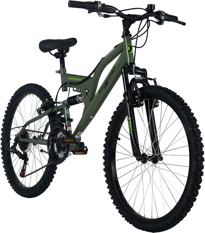 WYLD Full-suspension kinder-mountainbike – 24 Zodiac (Groen) – 18 versnellingen – Framemaat 38 cm