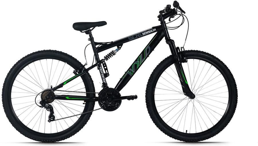 WYLD Full-Suspension Mountainbike 29 Scrawler – Zwart Groen 21 versnellingen Framemaat 51 cm