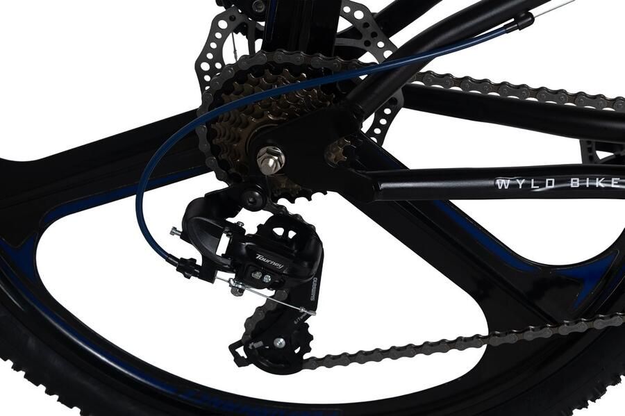 WYLD Fully Mountainbike 26 Bliss – Zwart Blauw – 21 versnellingen – Framemaat 47 cm – Magnesium wielen