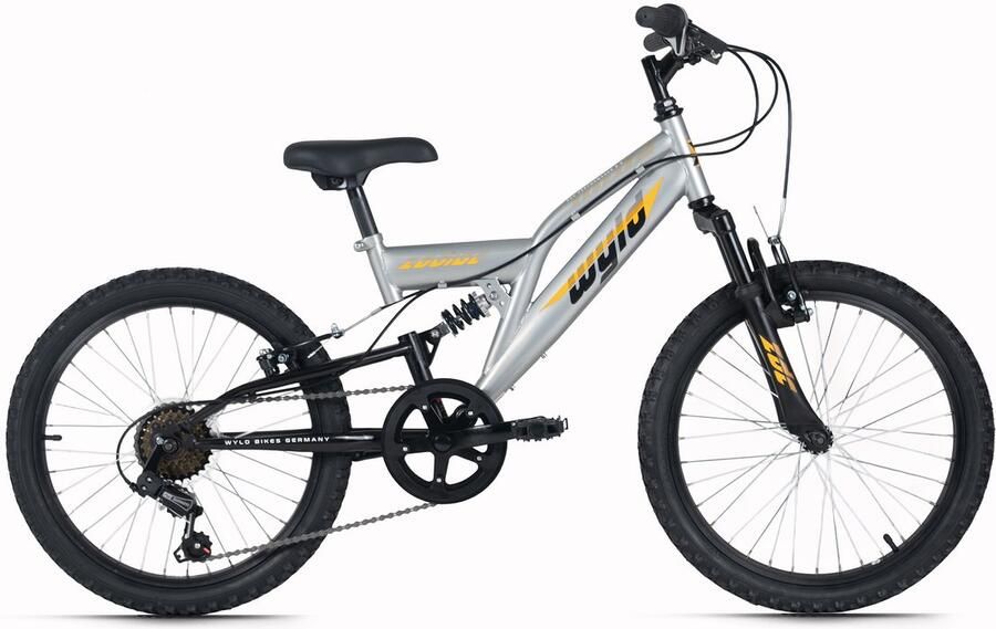 WYLD kinder-mountainbike Fully 20'' Zodiac grijs 6 versnellingen rechts 31 cm