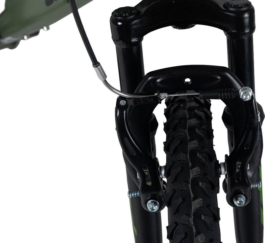 WYLD kinder-mountainbike Fully 20'' Zodiac Groen 6 versnellingen rechts 31 cm