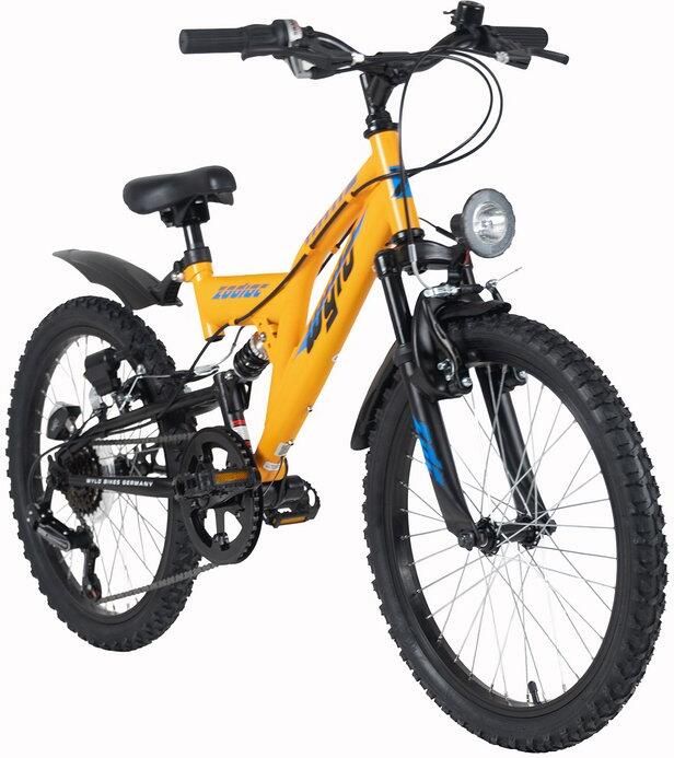 WYLD kinder-mountainbike Fully ATB 20 Zodiac oranje 6 versnellingen rechts 31 cm