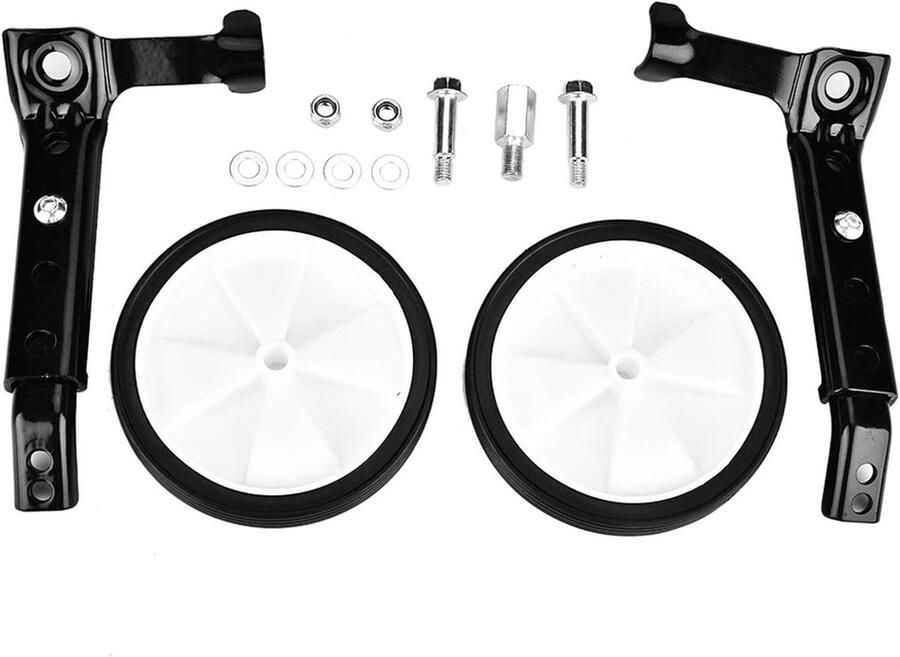 Zijwielen Kinderfiets Oefenwielen Fiets Leren Fietsen Extra Stabiliteit 16-22 inch Zwart