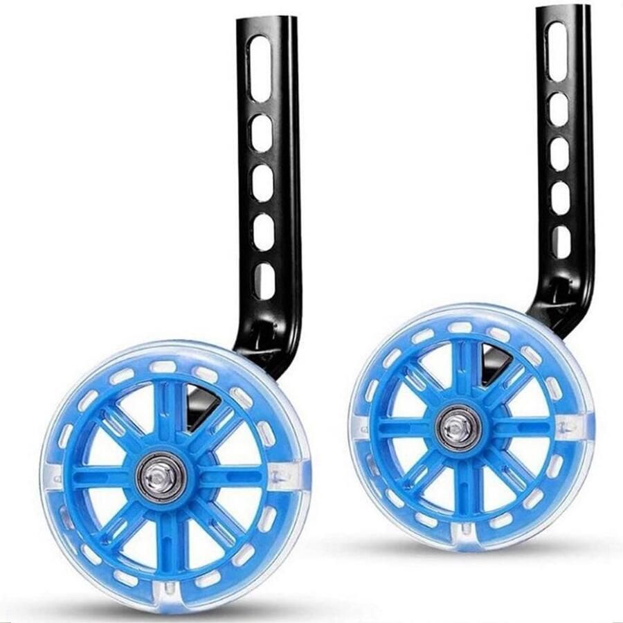 Zijwieltjes Kinderfiets Balanshulp Leren Fietsen Met LED Verlichting 12-20 inch Blauw