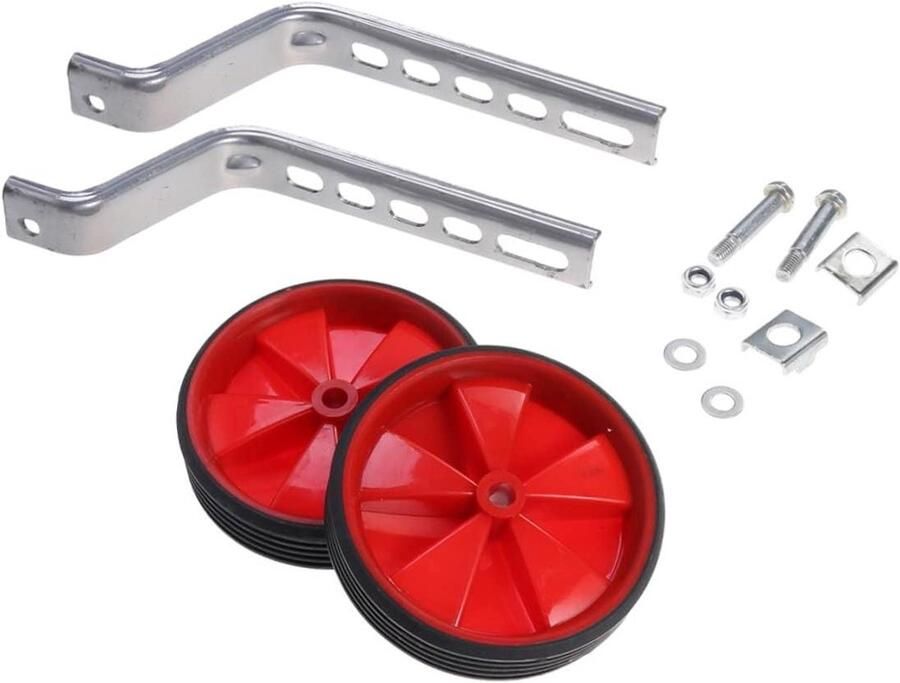 Zijwieltjes Kinderfiets Oefenwieltjes Fiets Leren Universele Pasvorm 12-20 Inch Rood