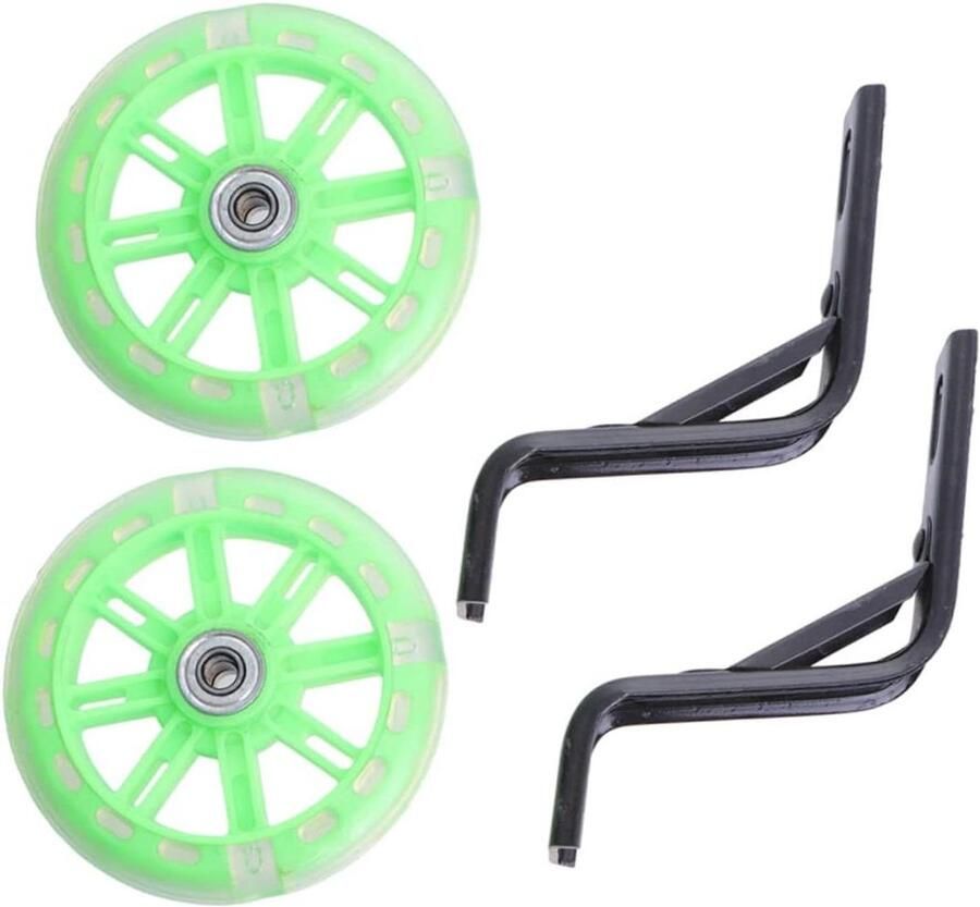 Zijwieltjes Kinderfiets Trainingswielen Fiets Balans Oefenen LED Knipperlicht 12 inch Groen