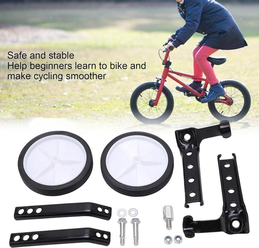 Zijwieltjes Kinderfiets Verstelbaar Staal Steunwielen Fietsen Verstelbaar 18-24 Inch Geschikt voor Kinderfietsen Kleuren