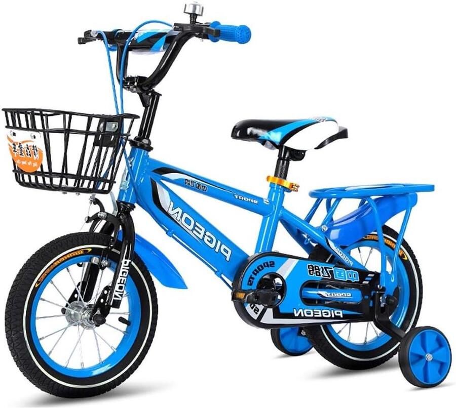 ZSH Kinderfiets Kinderfietsen 12 14 16 18 inch Kinderfietsen met pedalen voor en afneembare trainingswielen met rem 3 kleuren (kleur: A maat: 16 inch)