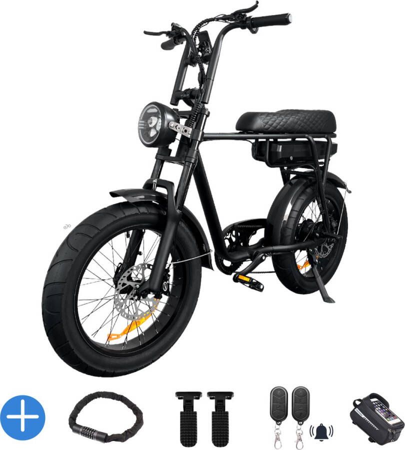 Ebikekopen.com EB2 Nieuwste model Incl. Slot Alarmsysteem Kettingbeschermer Voetensteuntje -Straatlegaal Ebike Elektrische Fiets Met Accessoires