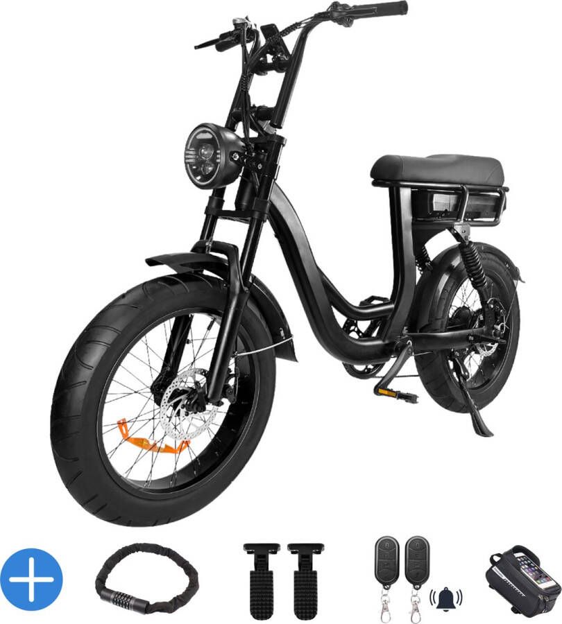 Ebikekopen.com Eb8 Nieuwste model Incl. Slot Alarmsysteem Kettingbeschermer Voetensteuntje -Straatlegaal Ebike Elektrische Fiets Met Accessoires