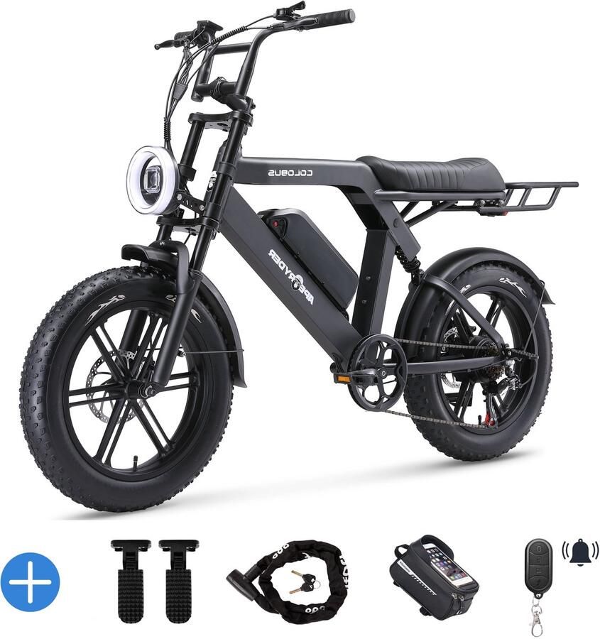 Ebikekopen.com ApeRyder Colobus Fatbike Rijklaar Incl. Slot Kettingbeschermer Voetensteuntje -Straatlegaal Ebike Elektrische Fiets Met Accessoires