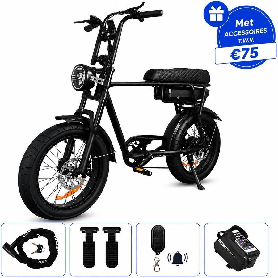 Ebikekopen.com EB2 Nieuwste model Rijklaar Nieuwste Model Hydraulische rem 2026 2027 Model Incl. Slot Telefoonhouder Alarmsysteem Voorrekje Voetensteuntje Met Accessoires Ebike Elektrische Fiets