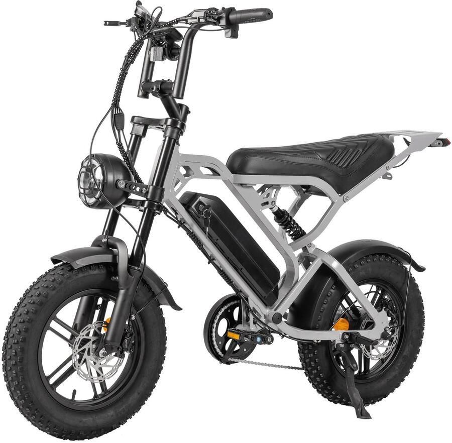 Ebikekopen.com Fatbike C80 Rijklaar Fatbike V8 Nieuwste Model Hydraulische rem 2025 2026 Model Incl. Slot Telefoonhouder Alarmsysteem NVC-chip Voetensteuntje Met Accessoires Straatlegaal Ebike Elektrische Fiets OUXI