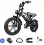 Ebikekopen.com Fatbike V20 Pro 6.0 Hydraulische rem 2025 Model Incl. Slot Alarmsysteem Voorrekje Achterzitje Kettingbeschermer Voetensteuntje Straatlegaal Ebike Elektrische Fiets Met Accessoires - Thumbnail 4