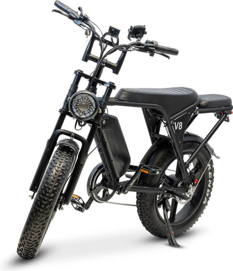 Ebikekopen.com Fatbike V8 3.0 2024 model Garantie Alarmsysteem E bike in doos E-Fatbike Elektrische Fiets Begrenzer Met Accessoires Achterzitje Voetensteuntjes