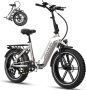 Evercross Elektrische Fiets EK6 20*4.0 Inch Fat Tire City Commuter EBike met Afneembare 48V 15Ah Lithium Batterij Opvouwbaar Mountain E-Bike met 250W Motor 7 Versnellingen IP54 Waterdicht - Thumbnail 1