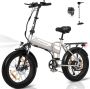 ECORUSH Elektrische Fiets ER10S Trendy 20*4.0 Inch Fat Tire City Commuter EBike met Afneembare 48V 12Ah Lithium Batterij Opvouwbaar Mountain E-Bike met 250W Motor 7 Versnellingen IP54 Waterdicht - Thumbnail 2