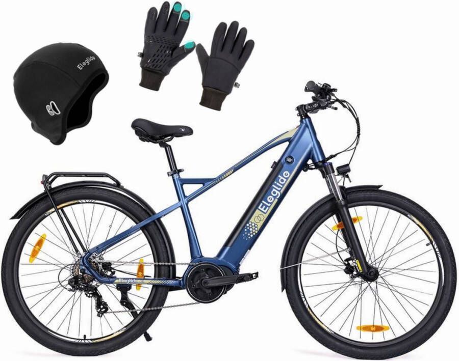 Eleglide C1 27 5 inch Trekkingfiets met 250W Ananda Mid-Drive motor 14 5Ah accu max 150km actieradius hydraulische vering en hydraulische schijfrem Shi o 7 versnellingen Blauw