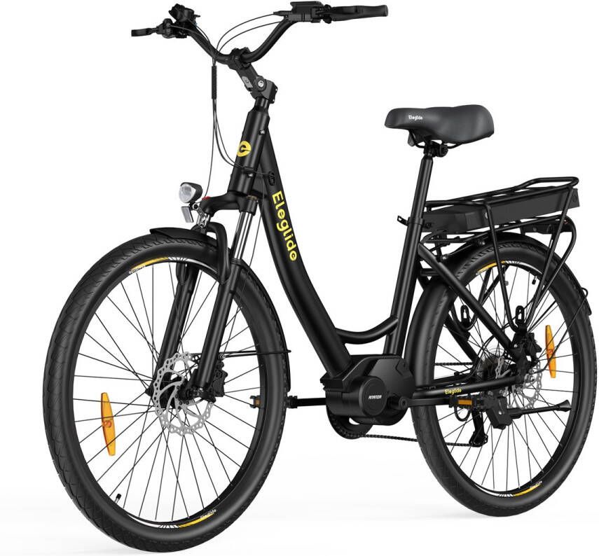 Eleglide C2 elektrische fiets 250W motor met middenaandrijving 36V 13Ah accu 26 inch banden max. snelheid 25 km u actieradius 100 km hydraulische schijfrem vering met lock-out Shi o 7 versnellingen