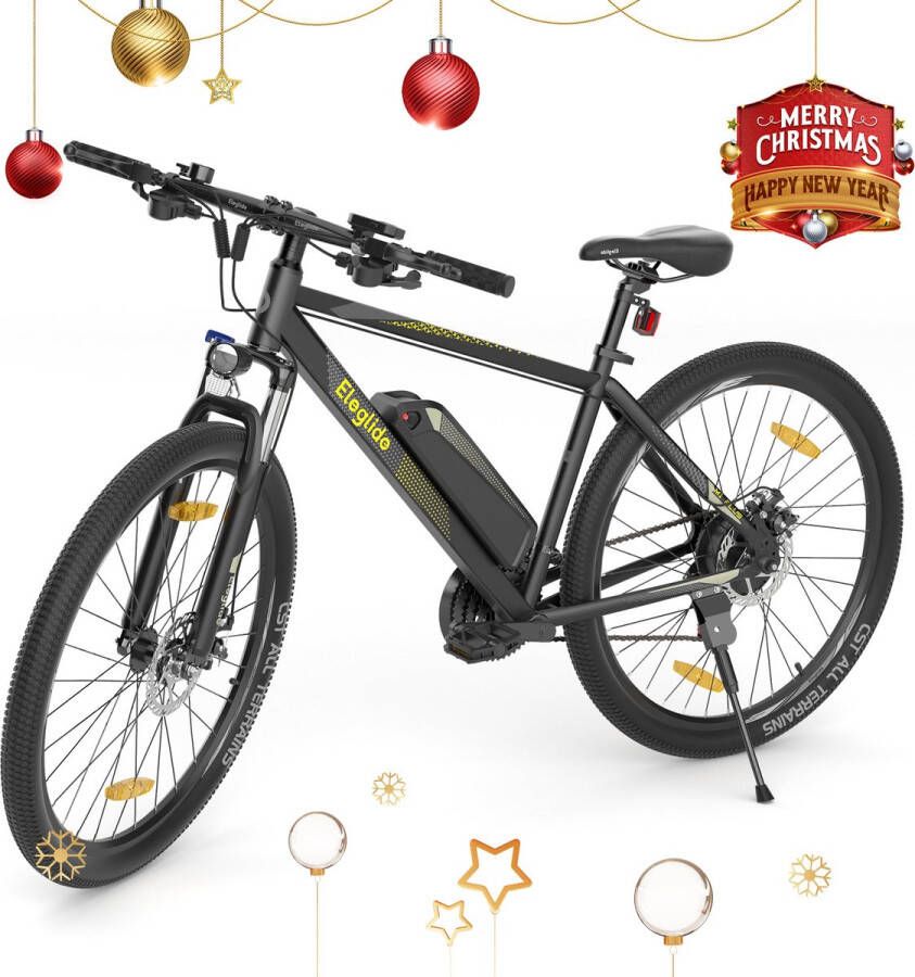 Eleglide M1 Plus 29 inch Elektrische Fiets 36V 12.5Ah Batterij 250W Motor 25km h Max Snelheid Shi o 21 versnellingen 100KM Max Bereik Dubbele Schijfrem Gezellig Schuim Zadel MTB Bromfiets Smart APP Zwart