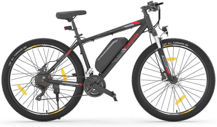 Eleglide Mopride 2 27 5 Elektrische Bromfiets Mountainbike 250W Motor 25km h Snelheid 36V 15Ah Accu 125km Max Bereik 120kg Max Belasting Shimano 24 Versnellingen Hydraulische Schijfremmen APP Bediening Zwart