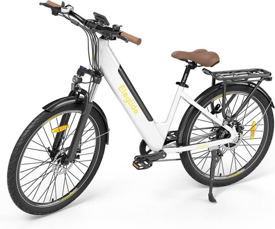 Eleglide T1 Step-Thru elektrische trekkingfiets 27 5 Inch CST-banden 36V 13Ah accu 250W borstelloze motor 25Km h Shi o 7 versnellingen 100km maximaal bereik IPX4 waterdicht 120kg maximale belasting Dubbele schijfrem Wit