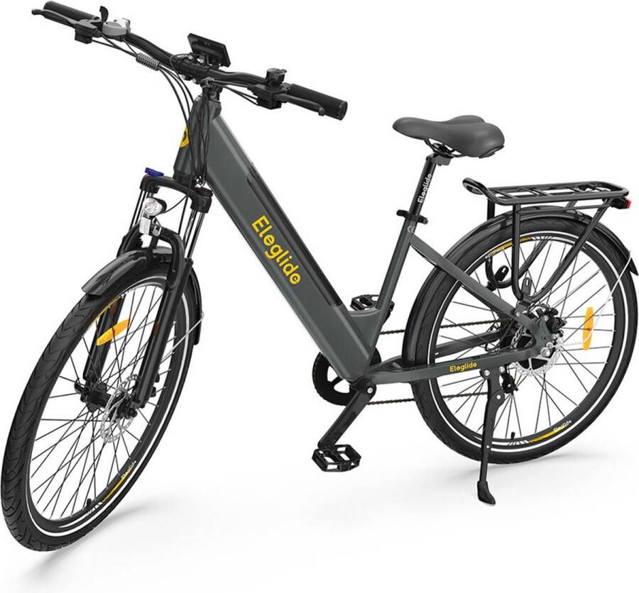 Eleglide T1 Step-Thru elektrische trekkingfiets 27 5 Inch CST-banden 36V 13Ah accu 250W borstelloze motor 25Km h Shi o 7 versnellingen 100km maximaal bereik IPX4 waterdicht 120kg maximale belasting Dubbele schijfrem Grijs