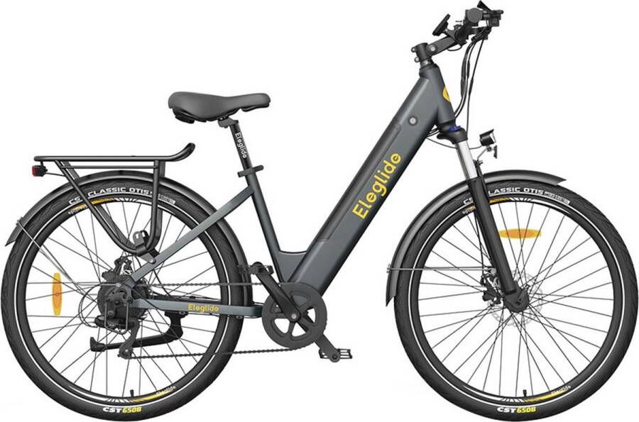 Eleglide T1 Step-Thru elektrische trekkingfiets 27 5 Inch CST-banden 36V 13Ah accu 250W borstelloze motor 25Km h Shi o 7 versnellingen 100km maximaal bereik IPX4 waterdicht 120kg maximale belasting Dubbele schijfrem Grijs