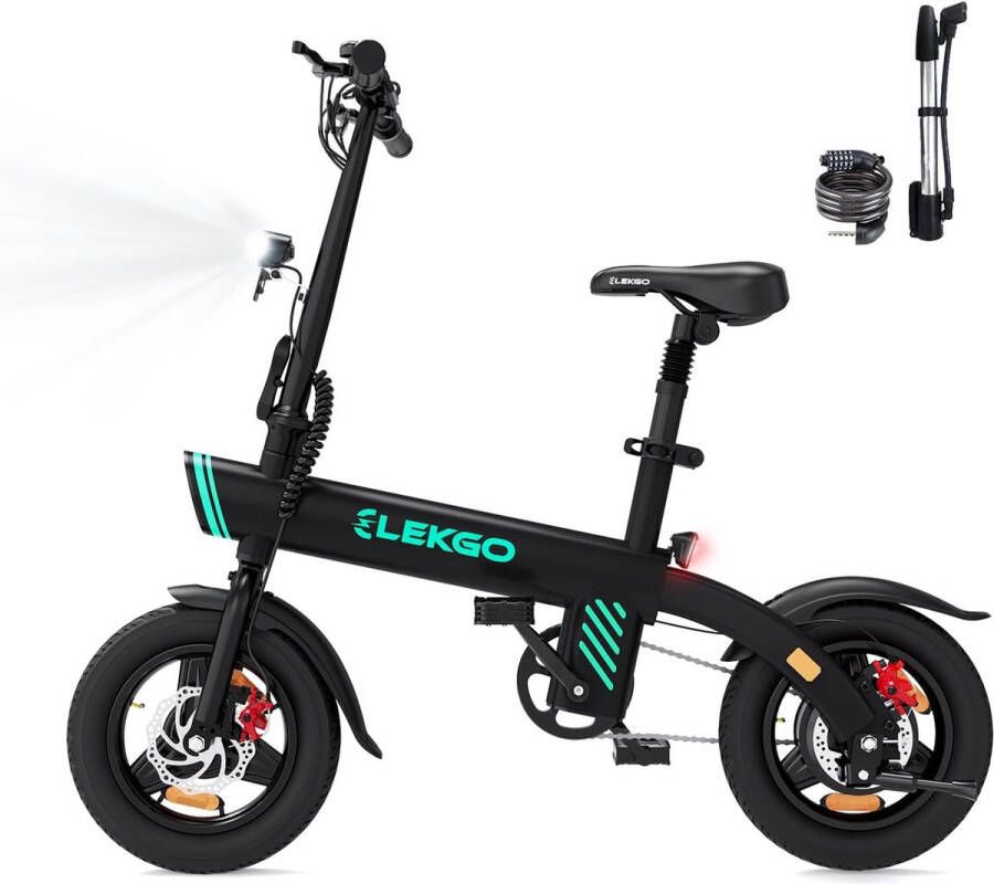 ELEKGO Elektrische Fiets EG01 14 Inch City Commuter EBike met Afneembare 36V 7.8Ah Lithium Batterij Volwassenen en Jongeren E-Bike met 250W Motor