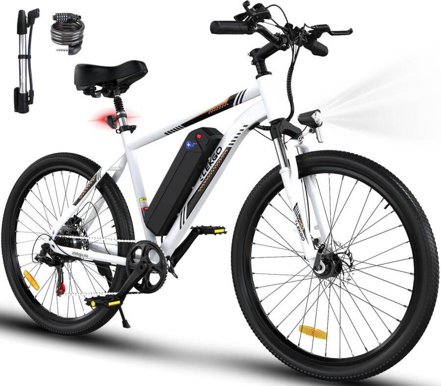 ELEKGO Elektrische Fiets EG15 26 Inch City Commuter EBike met Afneembare 36V 12Ah Lithium Batterij Mountain E-Bike met 250W Motor 7 Versnellingen IP54 Waterdicht