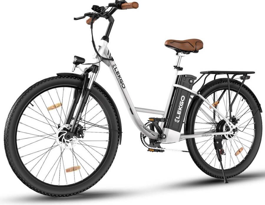 ELEKGO Elektrische Fiets EG31 28 Inch City Commuter EBike met Afneembare 36V 12Ah Lithium Batterij Mountain E-Bike met 250W Motor Damesfiets 7 Versnellingen IP54 Waterdicht