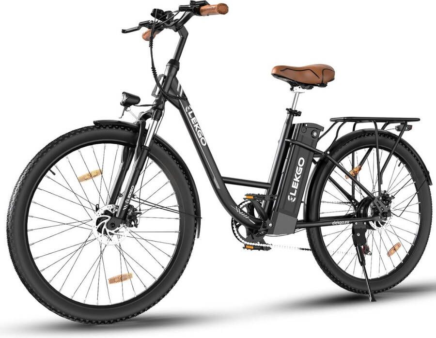 ELEKGO Elektrische Fiets EG31 28 Inch City Commuter EBike met Afneembare 36V 12Ah Lithium Batterij Mountain E-Bike met 250W Motor Damesfiets 7 Versnellingen IP54 Waterdicht