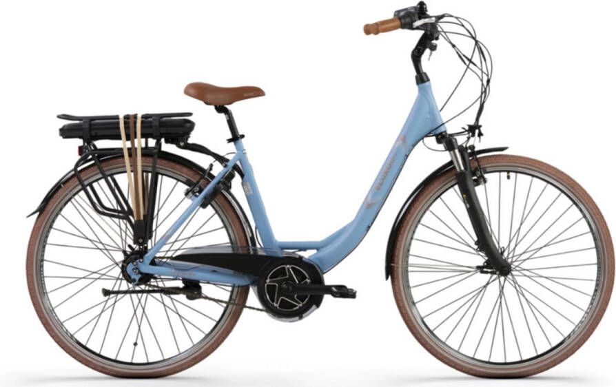 Eluxo E-Voltage City N8 Elektrische Fiets – E-bike – Rijklaar Geleverd Lage Instap Framemaat 49 Uitneembare Accu 28 Inch 250W Bewo Middenmotor 120 km Actieradius Pastel Blue Matt