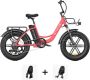 Engwe Black Friday Family Deal! L20 Roze + Kinderzitjes + Telefoonhouder + Kettingslot 250W Elektrische Fatbike - Thumbnail 1