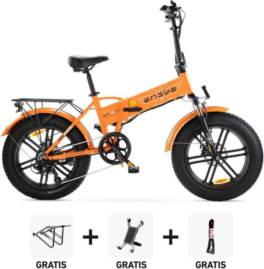 Engwe Black Friday Super Deal! EP 2 PRO Vouwfiets Oranje + Bagagedrager + Kettingslot + Telefoonhouder + Montage 250W Elektrische Vouwfiets