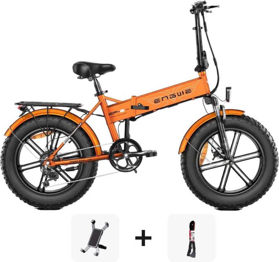 Engwe Black Friday Super Deal! EP 2 PRO Vouwfiets Oranje + Bagagedrager + Kettingslot + Telefoonhouder + Montage 250W Elektrische Vouwfiets