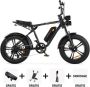 Engwe Combi-Deal! M20 – Elektrische Fatbike E-Bike – Nieuw Model – Zwart – 250W Motor – Max 25 km u – 7 Versnellingen – - Thumbnail 1